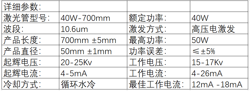 40W激光管